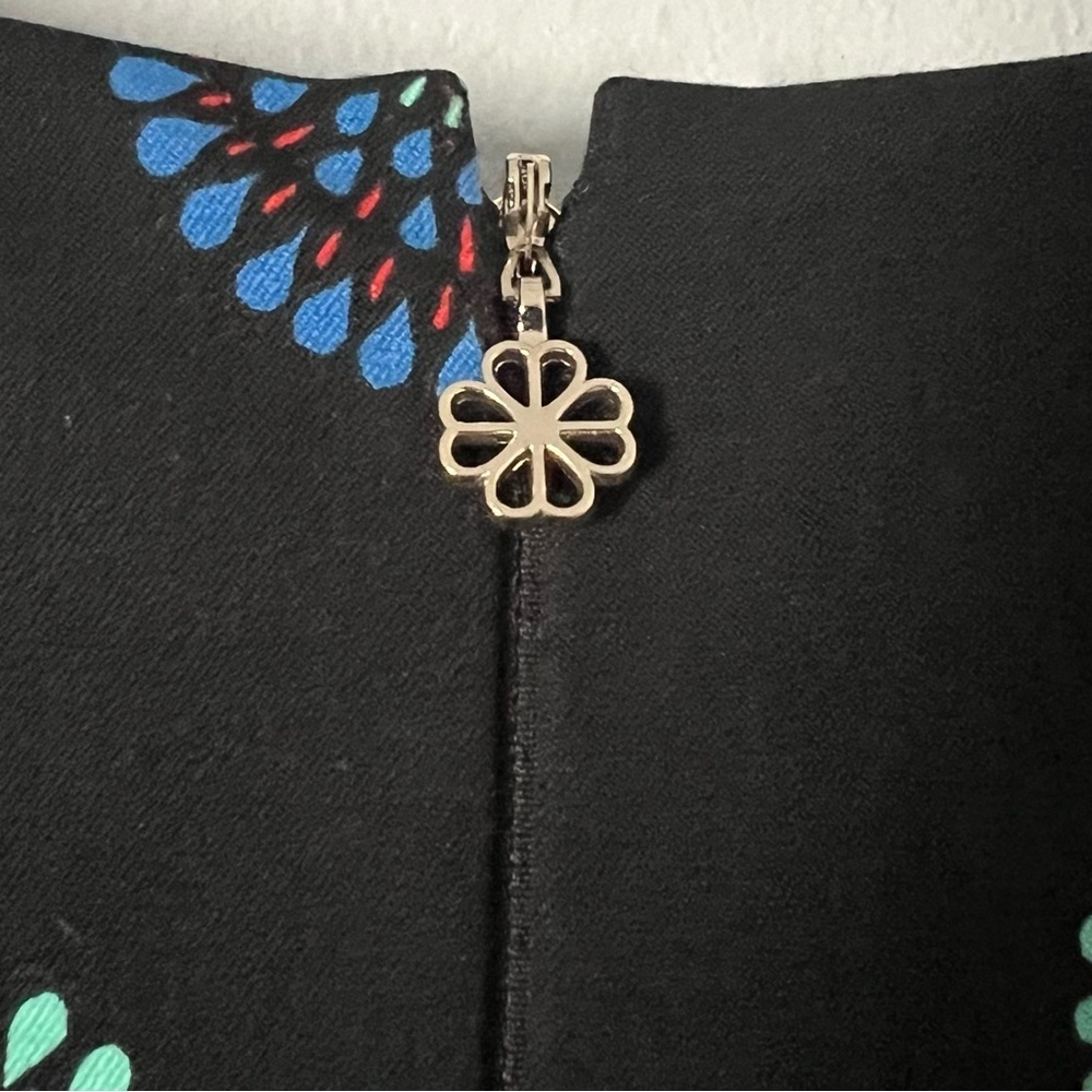Kate Spade Black Midi Dress with Vibrant Patterns - Picture 2 of 11